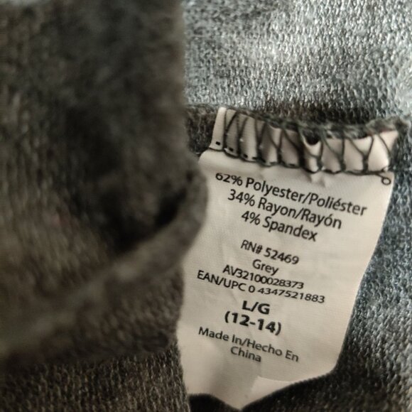 Avia L Black Gray Leopard Print Pullover Top Long Sleeve Crew Neck Thumb Holes - Picture 8 of 9